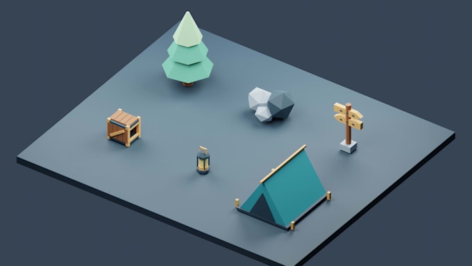 prepare a tailored 3d game prop pack in low poly or voxel style