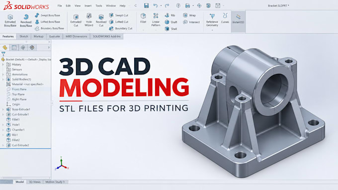 create 3d cad models and stl files for 3d printing