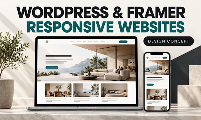 design and build a responsive wordpress or framer website