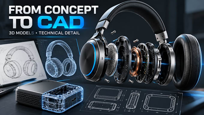 create cad models for gadgets, headphones, speakers and electronic housings