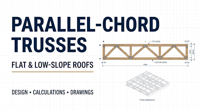 design parallel chord timber roof trusses for flat roofs