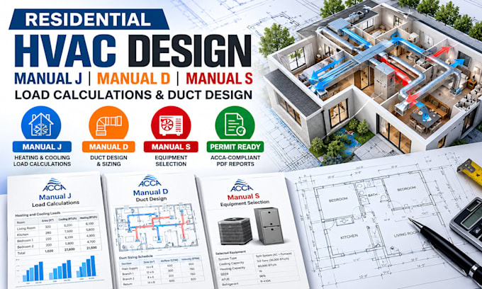 perform residential hvac manual j heating and cooling load calculations