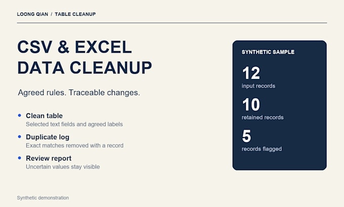 clean and deduplicate your excel or CSV data with an audit report
