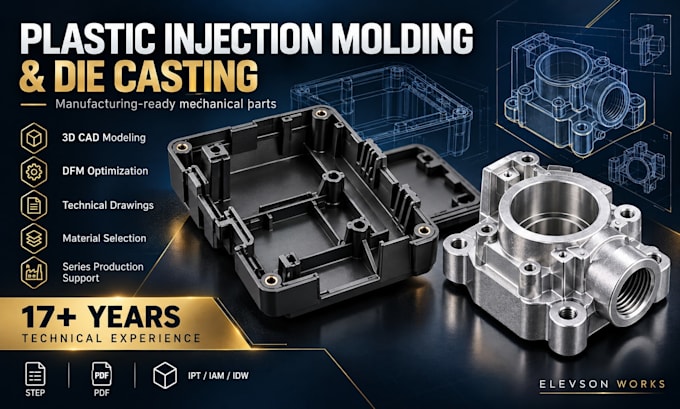 design plastic injection molded and die cast mechanical parts