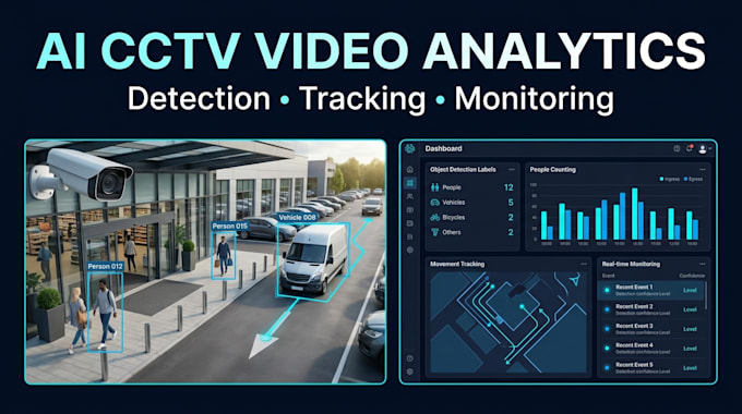 develop ai cctv video analytics, object detection and video analytics tracking