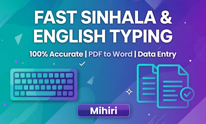 do fast sinhala and english typing and accurate data entry