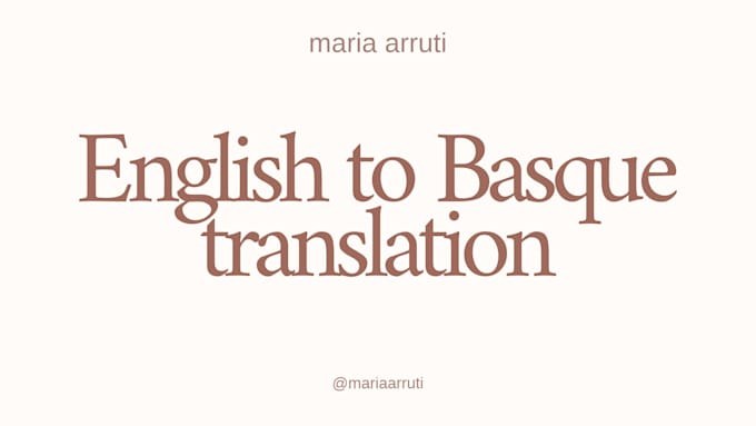translate english to basque professionally