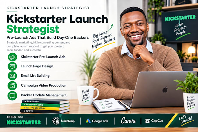 manage your kickstarter pre launch ads and funding campaign