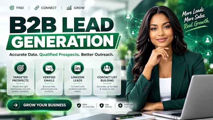 build b2b leads generation, contact list, email verified, linkedin leads