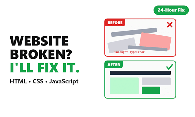 fix HTML, CSS, and javascript bugs and broken layouts on your website