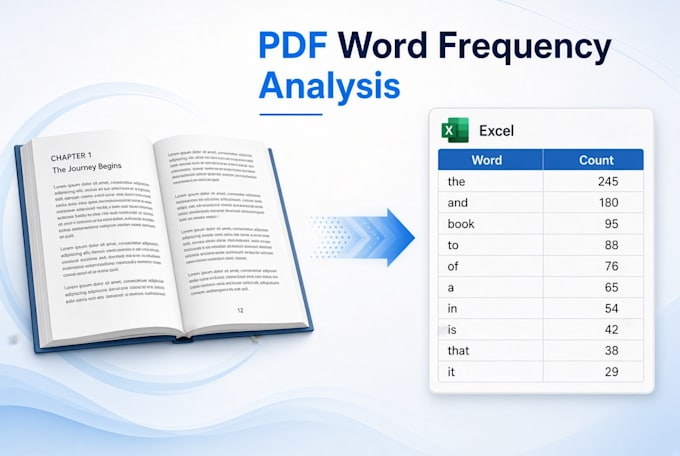 do a word analysis on your PDF book for word repetitions