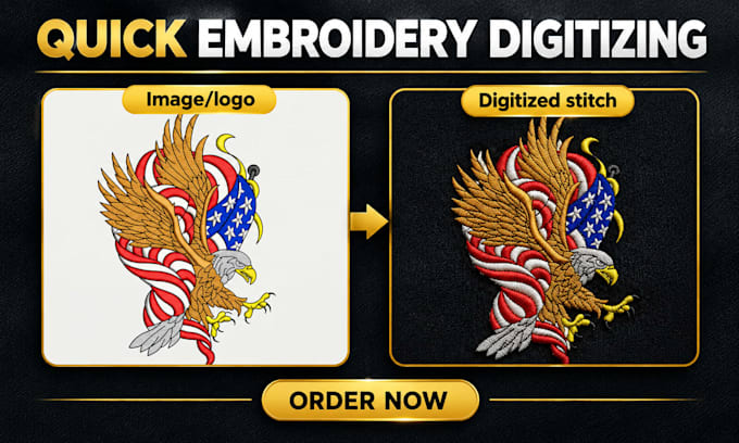 do embroidery digitizing, digitize image for embroidery dst emb files in 1 hour