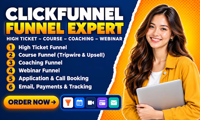 build clickfunnels tripwire, webinar and application funnel for coaches
