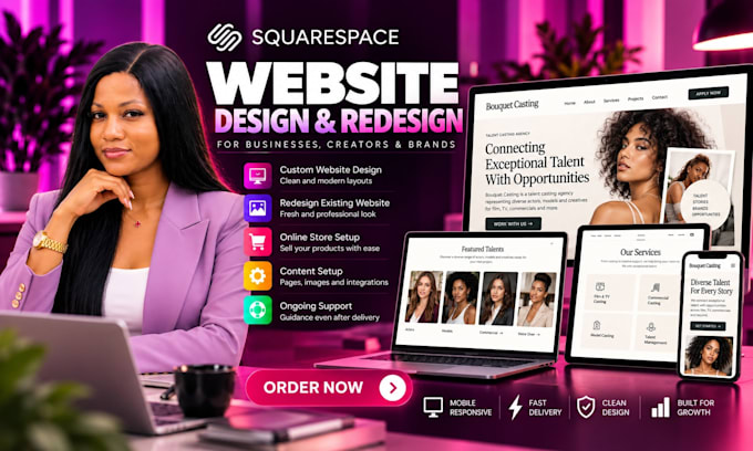 squarespace ecommerce, luxury wix website, squarespace cleaning service website