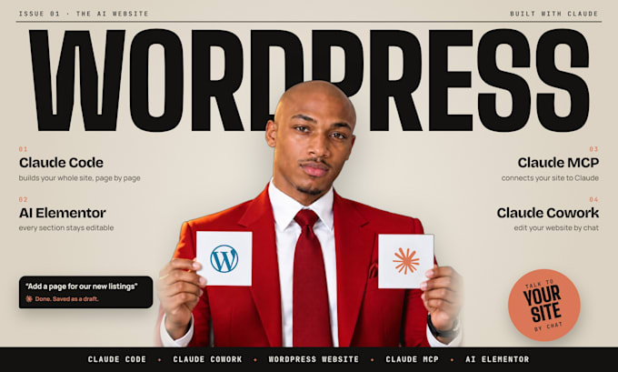build claude code claude cowork wordpress website claude mcp ai elementor