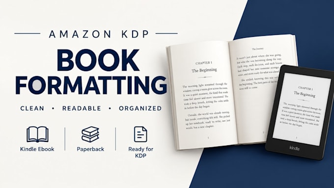 format your book for amazon KDP ebook or paperback
