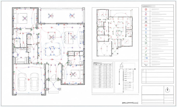 create texas residential lighting, outlet and switch layout plans in autocad
