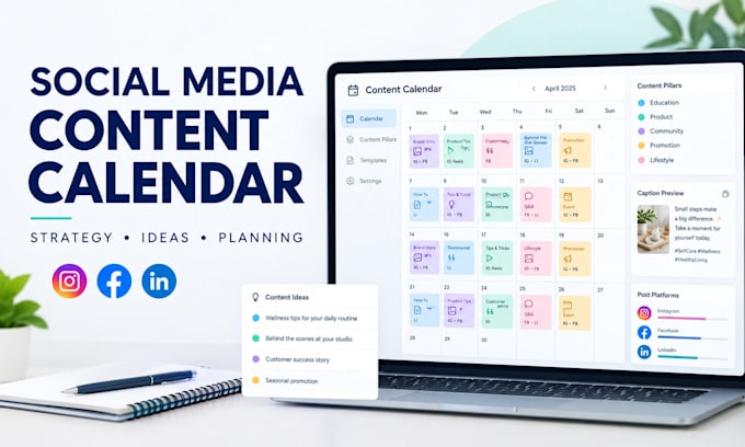 create a custom social media content calendar and strategy, content planning