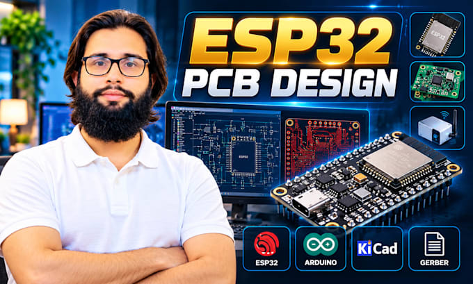 design custom esp32 pcb, schematic, pcb layout and iot hardware for your project