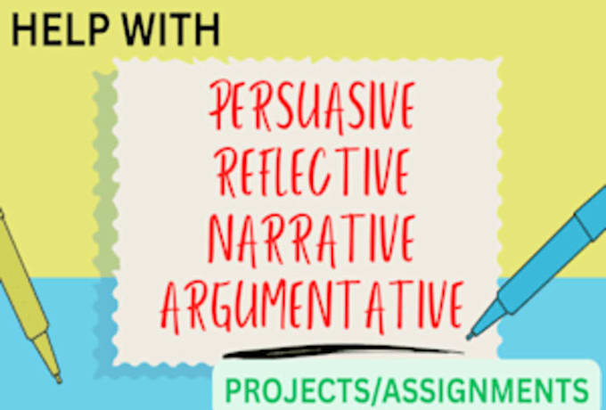 handle argumentative essay, narrative essay, descriptive or comparative analysis