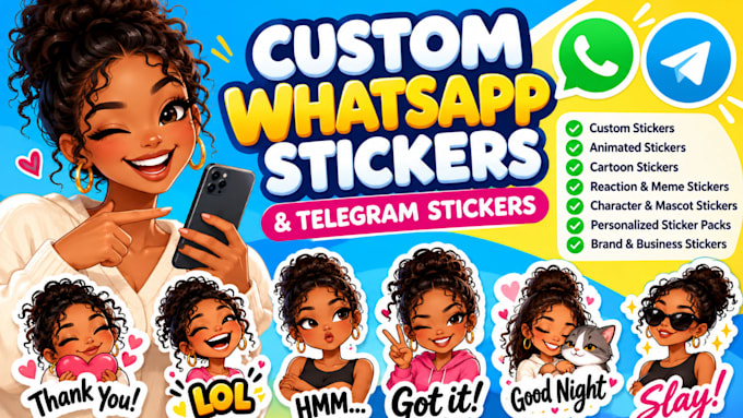design and animate sticker for whatsapp and telegram