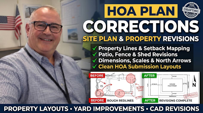 fix your property layout drawings based on hoa review comments