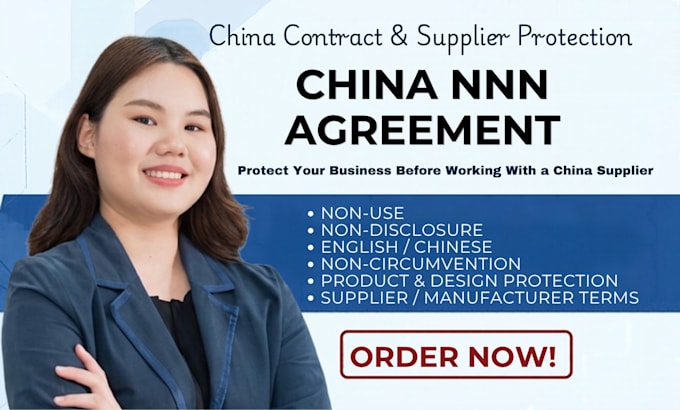 draft an enforceable china nnn agreement and supplier contract