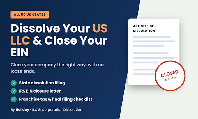 dissolve, close terminate us llc dissolution, cancel ein, itin
