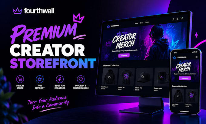 do professional fourthwall website design and optimize merch store for creators