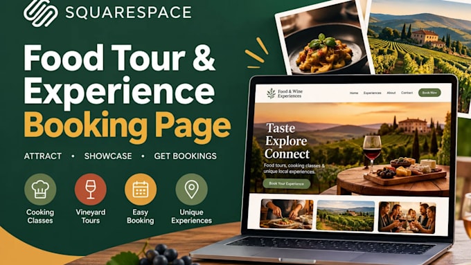 create squarespace food tour and experience booking