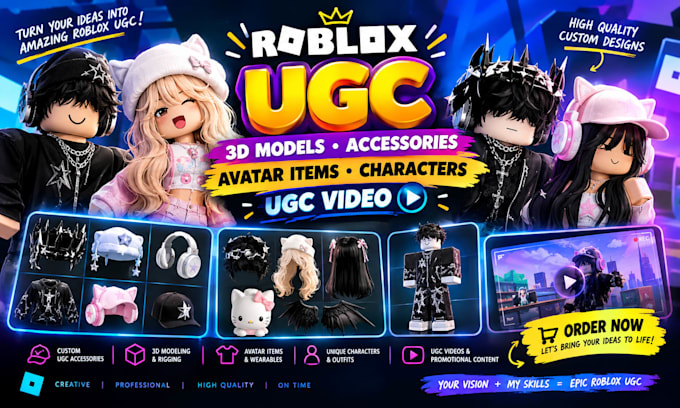 Create approved 3d model ugc roblox video ugc accessories avatar items ...