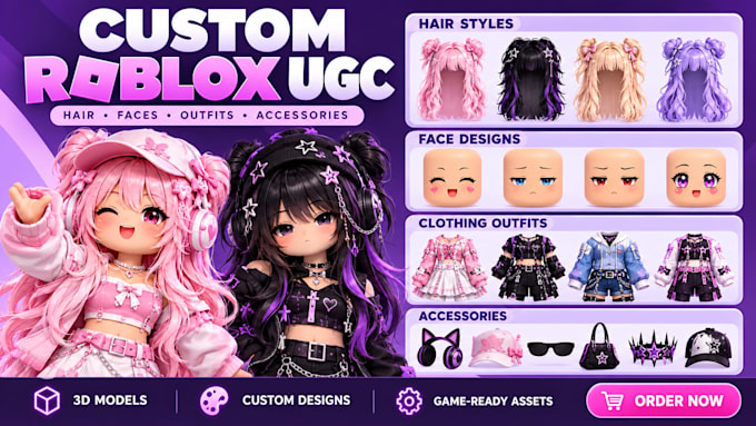 Design roblox ugc accessories, 3d items and avatar assets for roblox ...