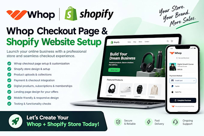 whop checkout page shopify website