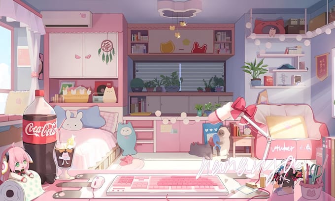 draw vtuber background art illustration vtuber art, visual novel, and wallpaper