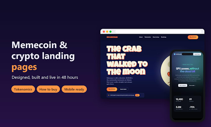 design a website for a memecoin or cryptocurrency