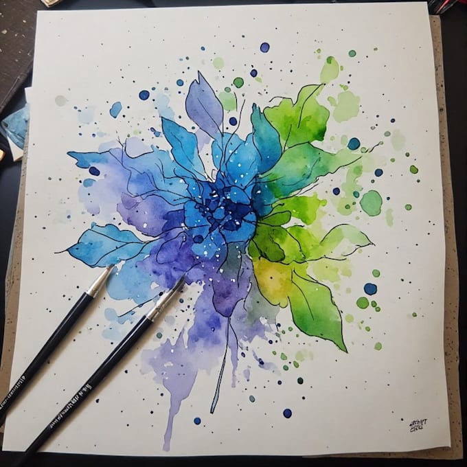 make an artistic water color art