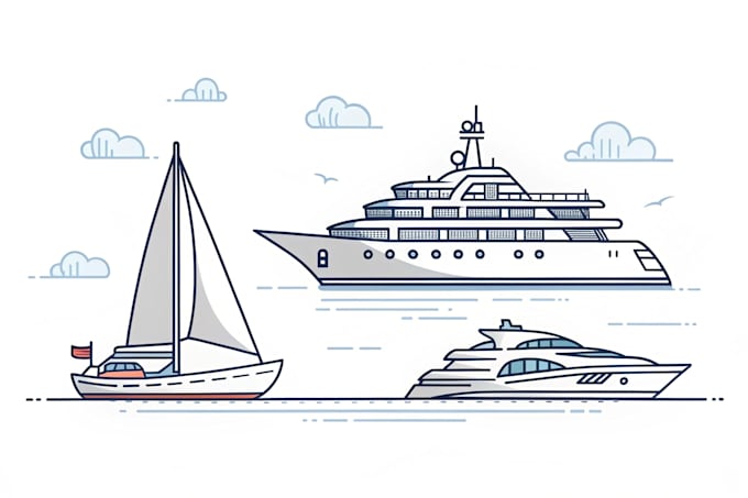 draw your boat into vector art illustration