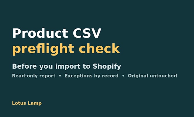 preflight check your shopify or product CSV before import