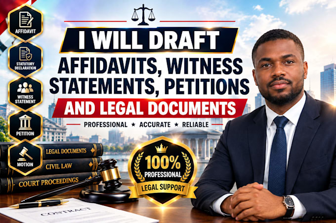draft affidavit statutory declaration motion petition witness statement document