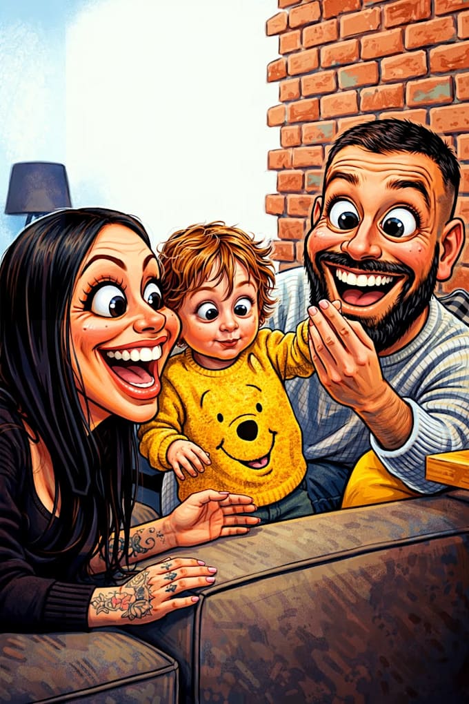 create a detailed custom caricature with a personalized