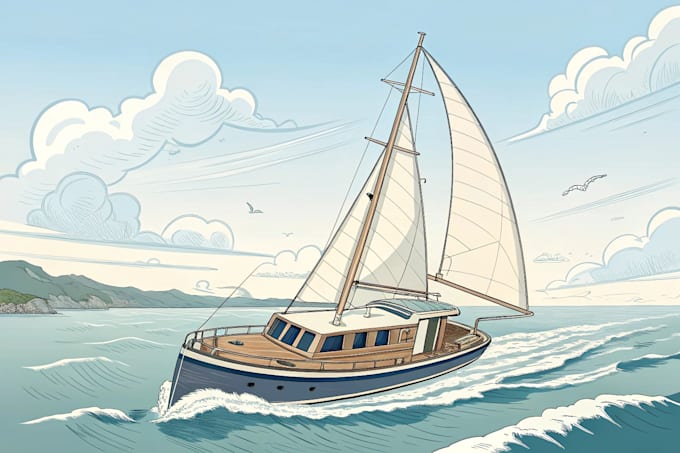 draw your boat into custom vector illustration