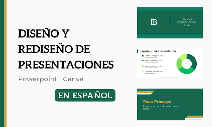 design or redesign powerpoint and canva presentations in spanish