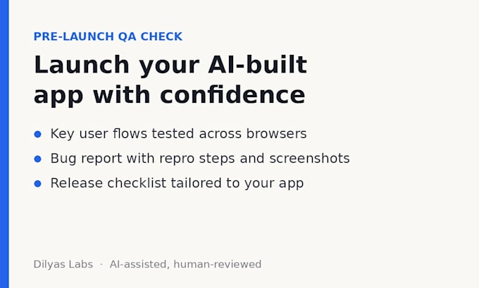 run a prelaunch QA check on your ai built webapp report bugs