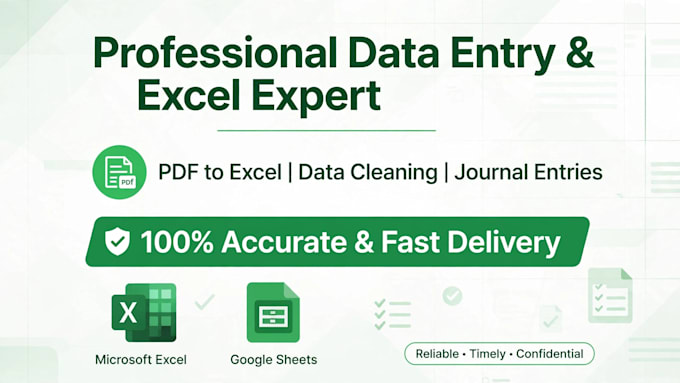 do accurate data entry, excel reports, journal entries and ms word report