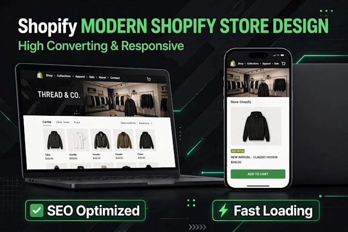 design a modern shopify dropshipping store and shopify website