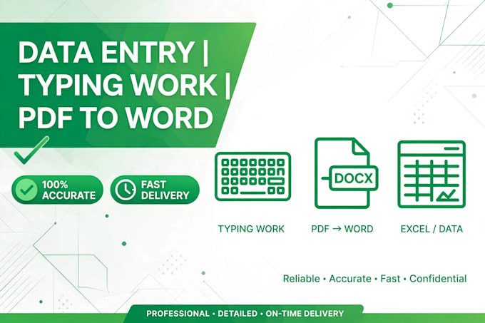 do data entry, typing work and pdf to word