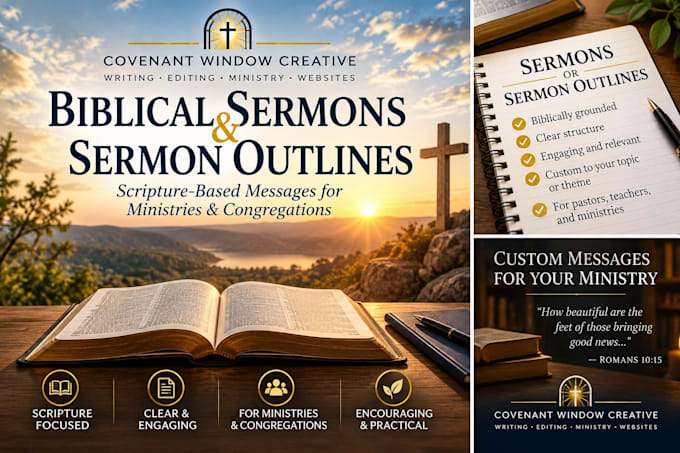write a biblical sermon or sermon outline for your ministry