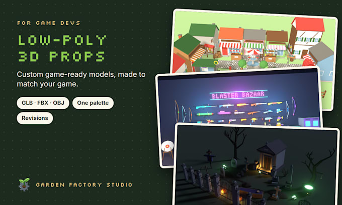 create custom low poly 3d props and models for your game