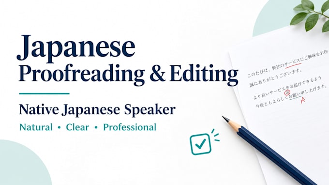 proofread and edit your japanese text as a native speaker