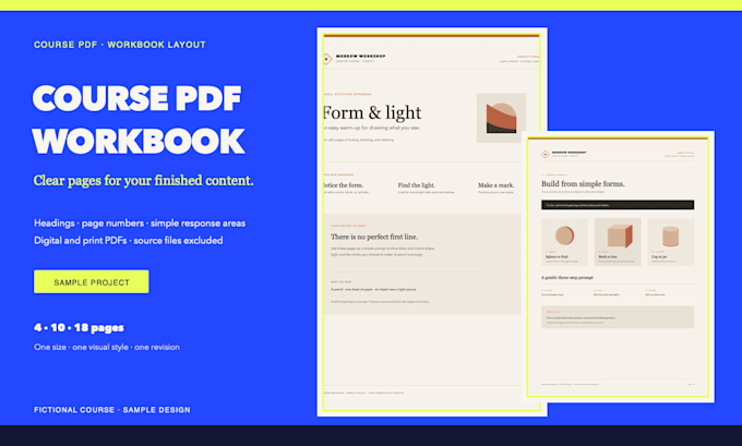 format your course PDF workbook or learning guide